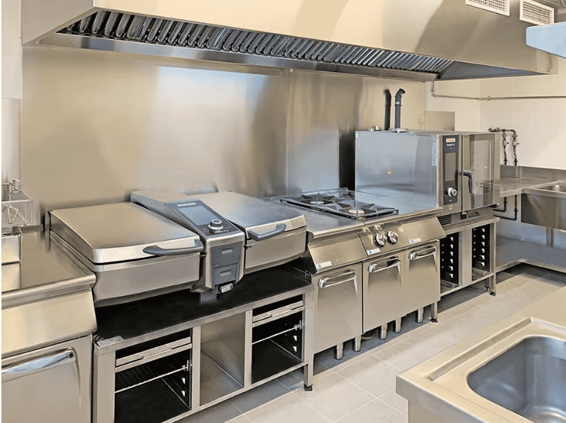 Cocina industrial de acero inoxidable